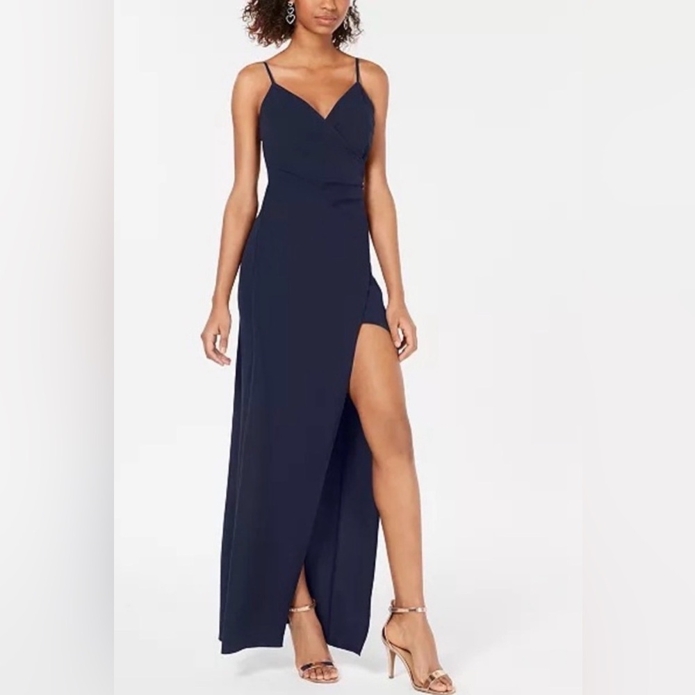 Elegant Navy Blue Evening Dress